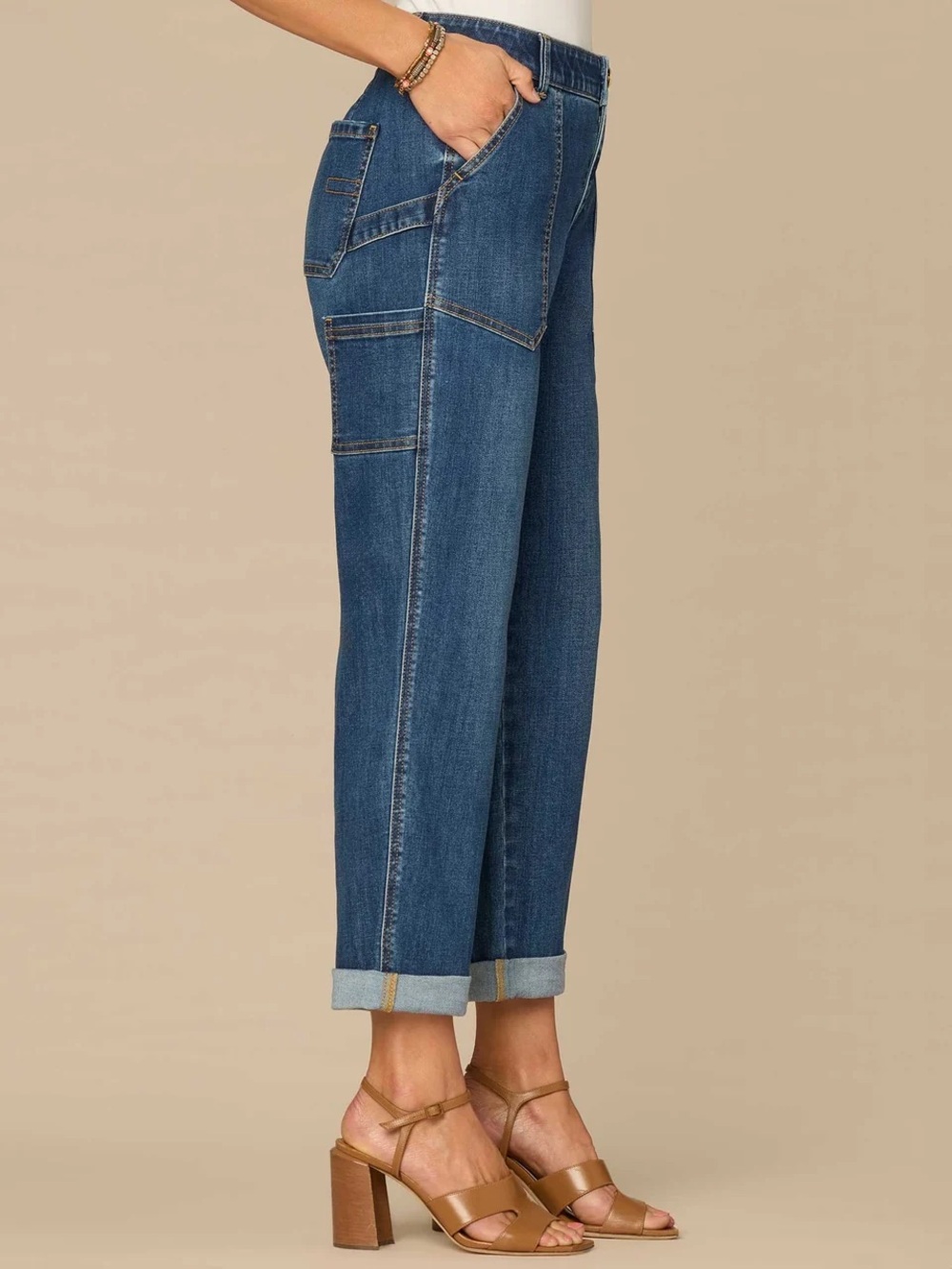 Democracy Clothing High Rise Roll Cuff Cargo Jeans Size 14